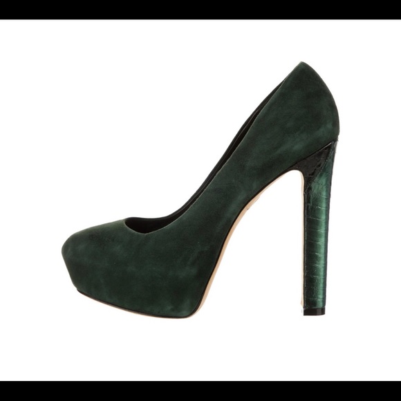 Brian Atwood Green Suede Heels - Picture 2 of 7